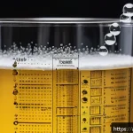 소변에서 거품이 보이는 원인 - A detailed medical illustration showing the chemical changes in urine composition causing foam forma...